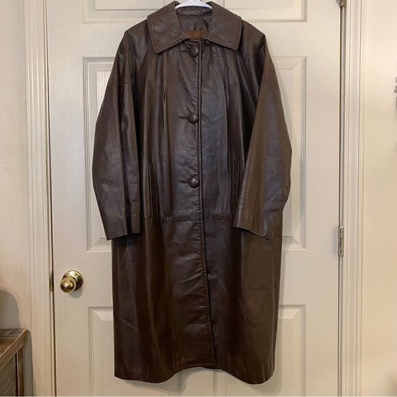 Vintage Altman Full Length Leather Coat - Picture 1 of 10